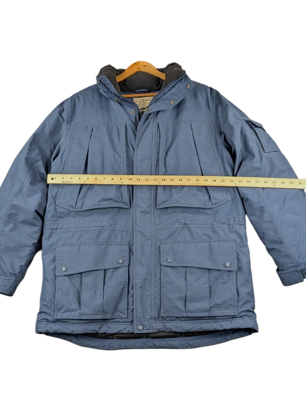 L.L.Bean DL-901 Men's Goose Down Parka Large Blue Faux Fur Hood EUC - Picture 7 of 10